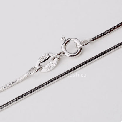JustNeo Solid 925 Sterling Silver snake Chain Necklace,Basic Chains for Pendants