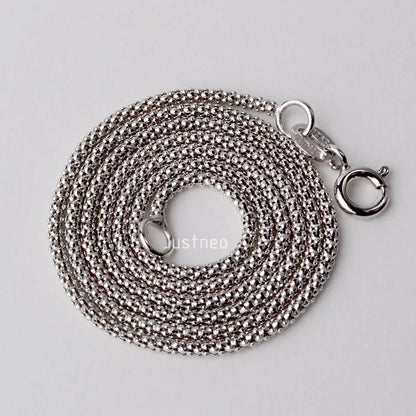 JustNeo Solid 925 Sterling Silver popcorn Chain Necklace,Basic Chains for Pendants