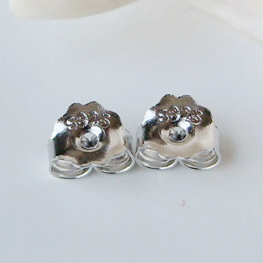 earnut,3.8mm solid 925 sterling silver earring backs, friction earring butterfly back, earring back stopper earnut ,1pair