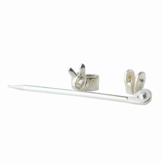 Sterling Silver Brooch Pin Findings, Silver Brooch Pin Catchs / Pin stems/ Pin Ends, Pin Back Straight Locking Jewelry Finding