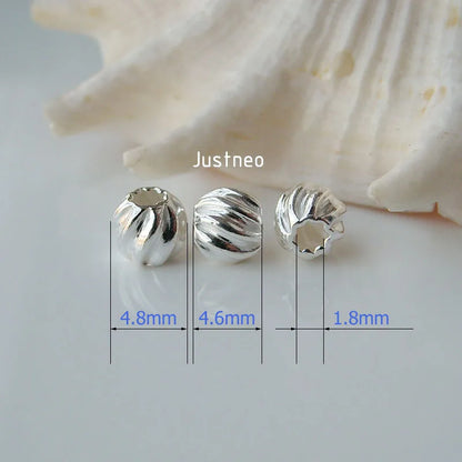 sterling silver beads,solid 925 sterling silver round corrugated spacer beads for necklace/bracelet  jewelry, 1 piece