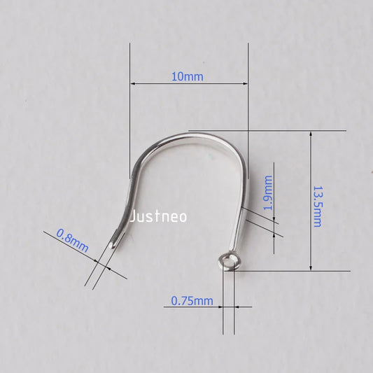 Solid 925 Sterling Silver Earring Hooks