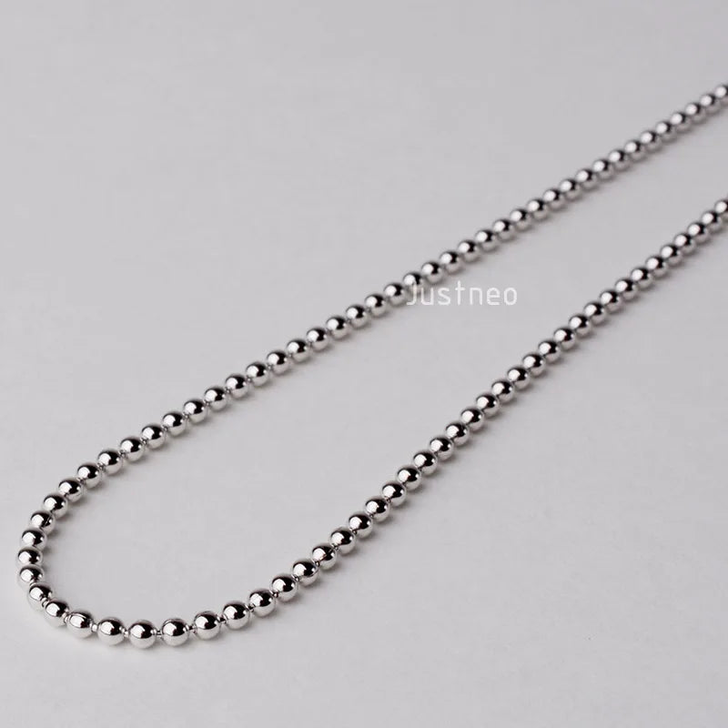 JustNeo Solid 925 Sterling Silver Ball Chain Necklace,Basic Chains for Pendants