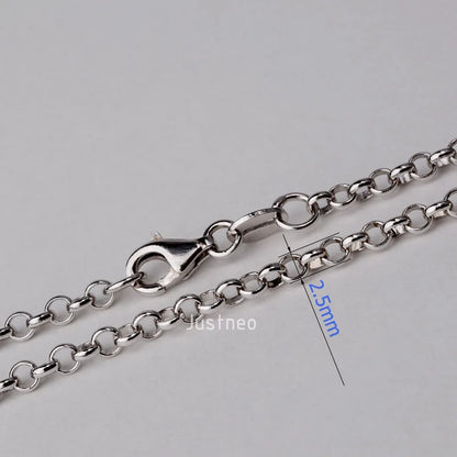 JustNeo Solid 925 Sterling Silver Belcher chain Rollo/Rolo Chain Necklace 18-30inch,Basic Chains for Pendants