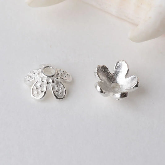 solid 925 sterling silver flower bead cap, spacer bead caps, jewelry diy silver findings/components