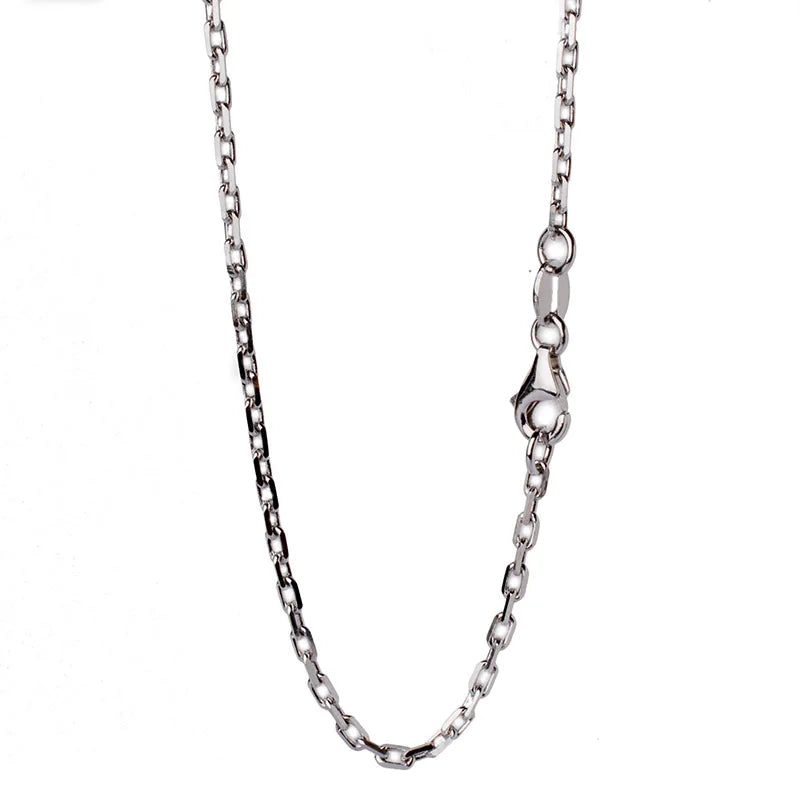 JustNeo solid 925 sterling silver oval cable chain necklace with rhodium plate 16-28inch,Basic Chains for Pendants