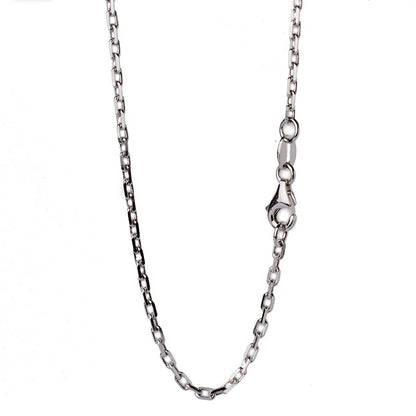JustNeo solid 925 sterling silver oval cable chain necklace with rhodium plate 16-28inch,Basic Chains for Pendants