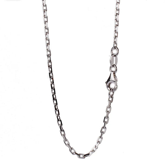 JustNeo solid 925 sterling silver oval cable chain necklace with rhodium plate 16-28inch,Basic Chains for Pendants