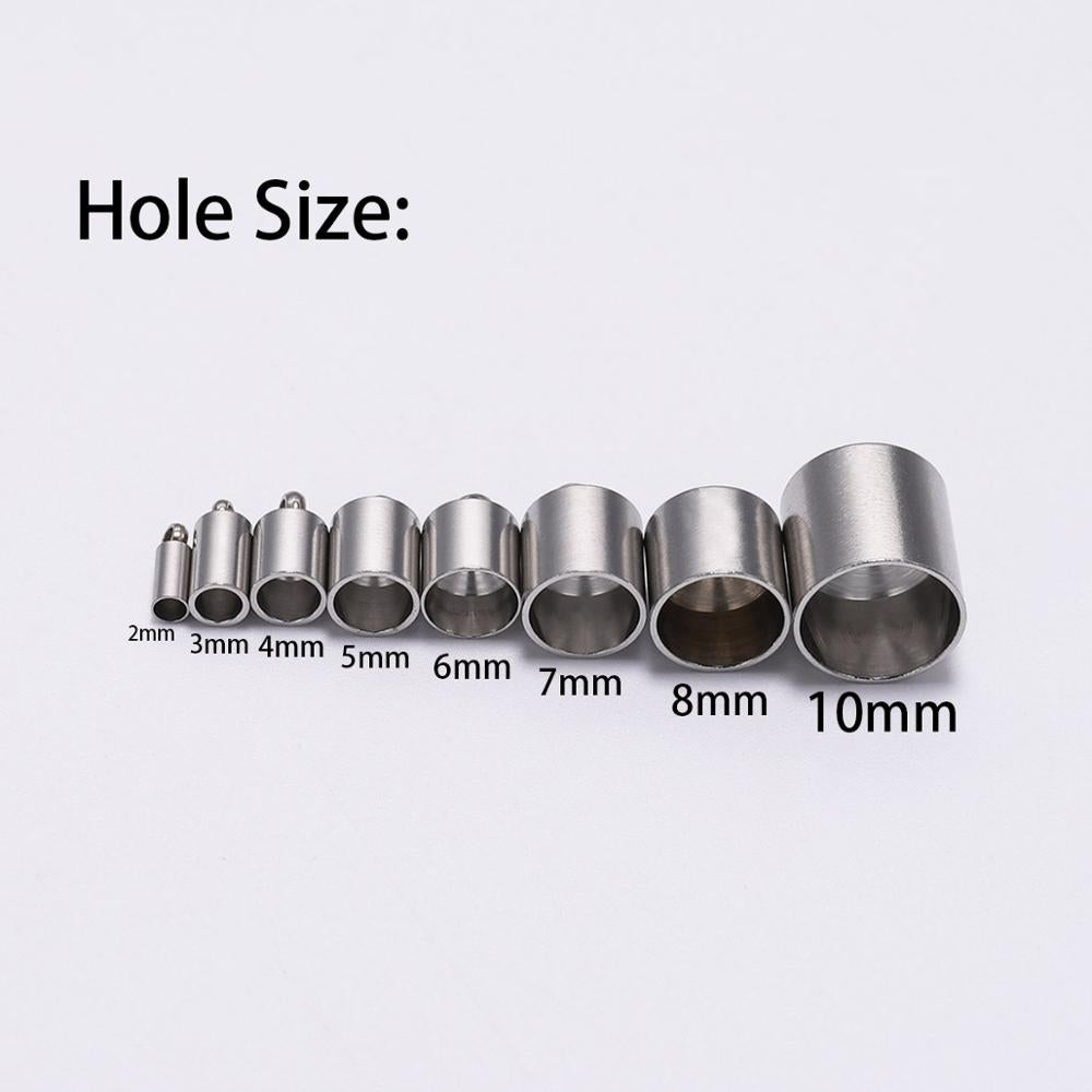Stainless Steel End Tip Cap 2-10mm, 10pcs