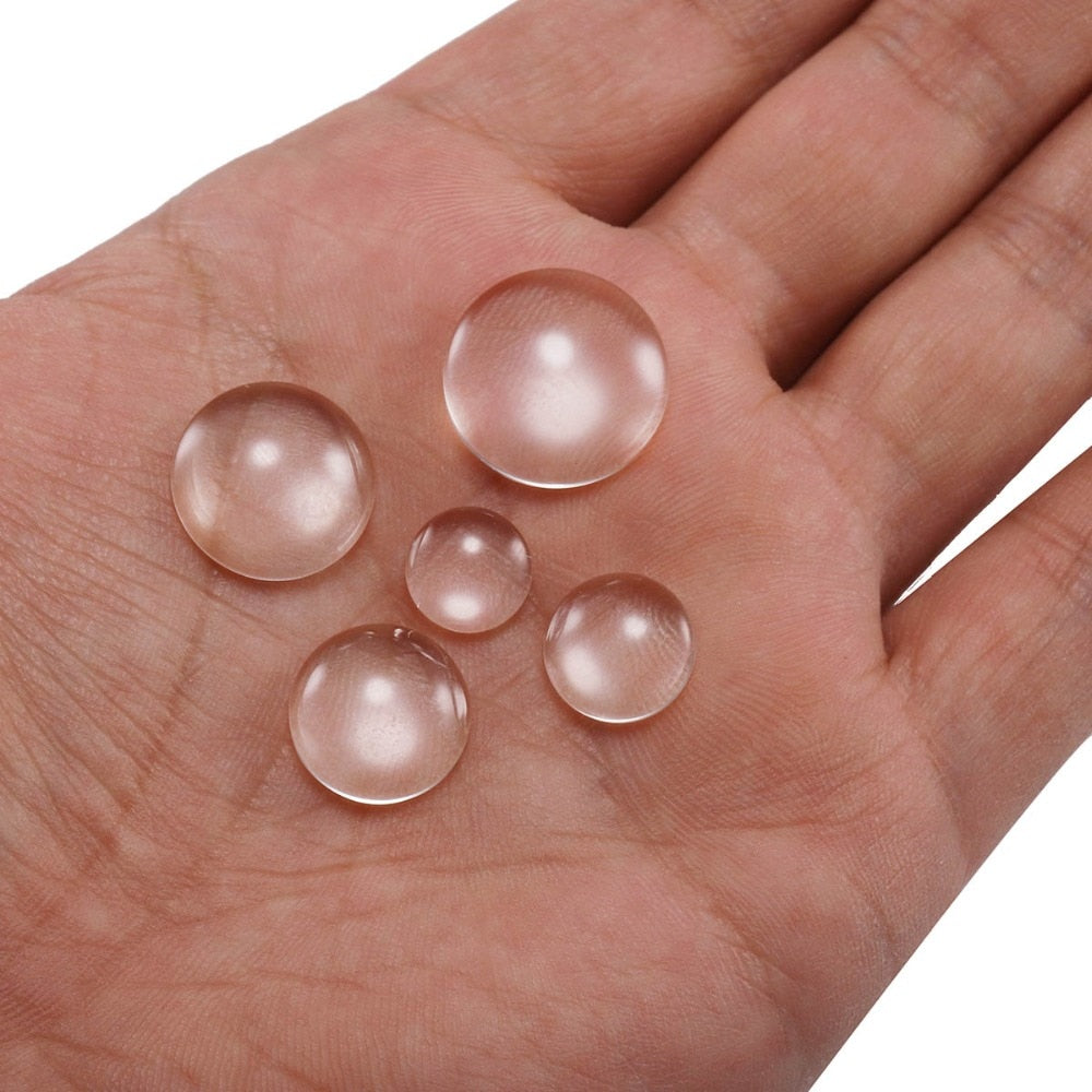 5-50Pcs Assorted Transparent Glass Cabochons
