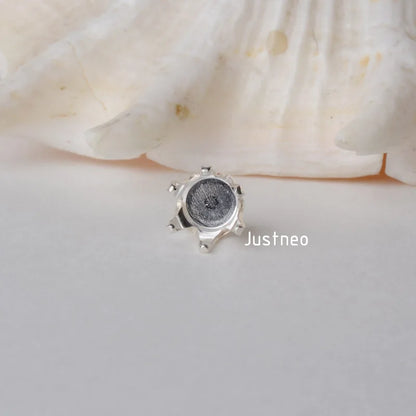 Solid 925 Sterling Silver Locket Settings, 6 Prongs Snap in Setting for Round Stones and Crystal