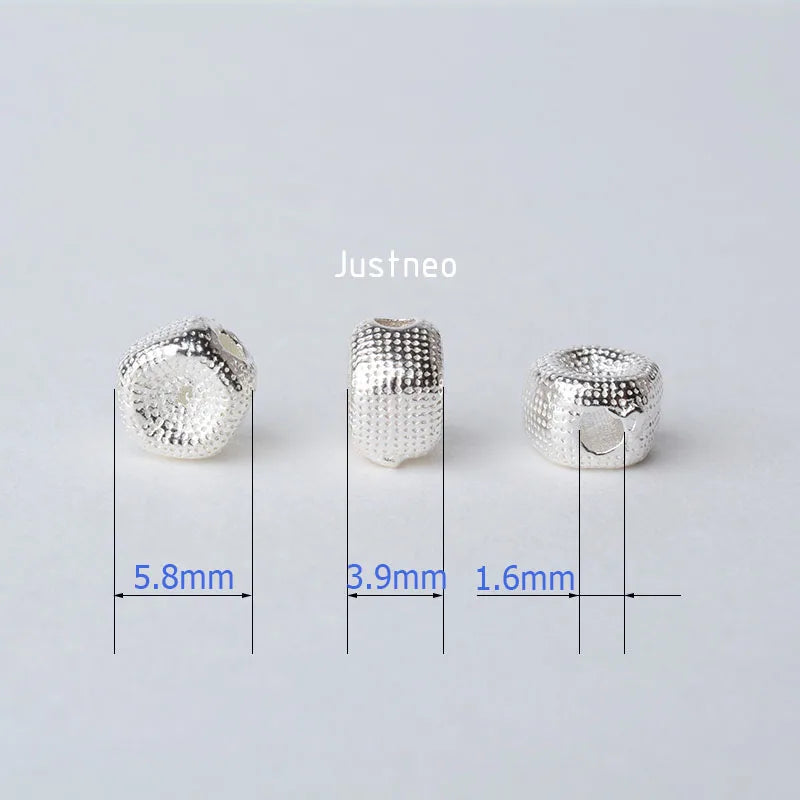 solid 925 sterling silver Pentagon charm beads, spacer loose bead with 1.6mm hole jewelry diy components accessories
