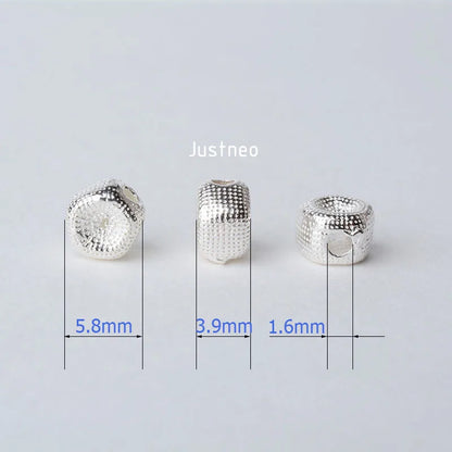 solid 925 sterling silver Pentagon charm beads, spacer loose bead with 1.6mm hole jewelry diy components accessories