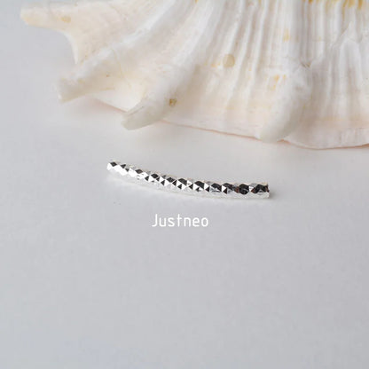 1piece, 2mm solid 925 sterling silver curved Faceted tube spacer beads connector for necklace&pendant bracelet jewelry making