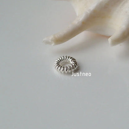 5mm solid 925 sterling silver closed coil jump ring spacer beads,silver jewelry findings/components ,1 piece