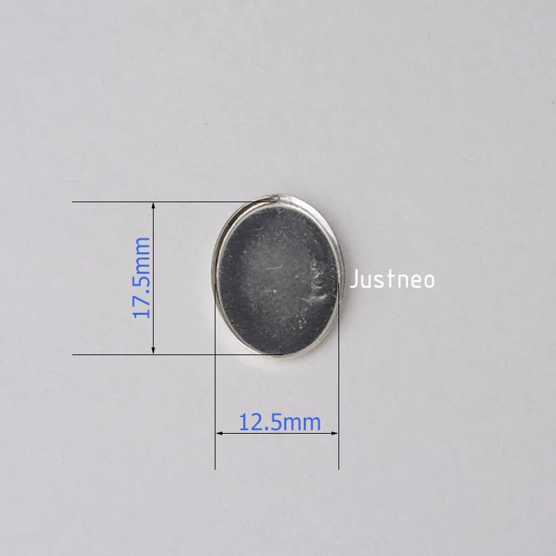 Solid 925 Sterling Silver Oval Cabochon Trays Locket Settings