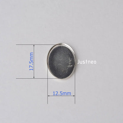 Solid 925 Sterling Silver Oval Cabochon Trays Locket Settings