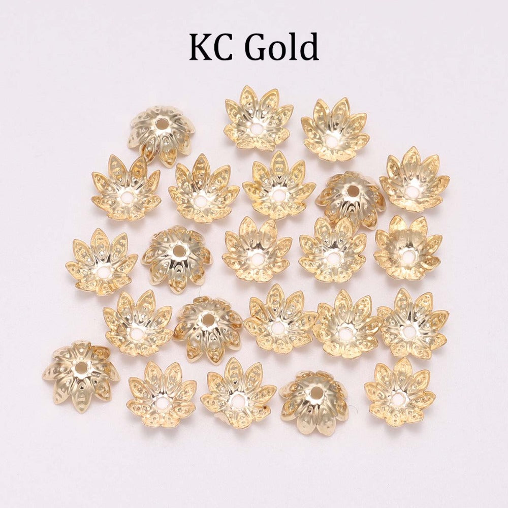 8, 10mm Lotus Flower Spacer Bead Caps, 200pcs