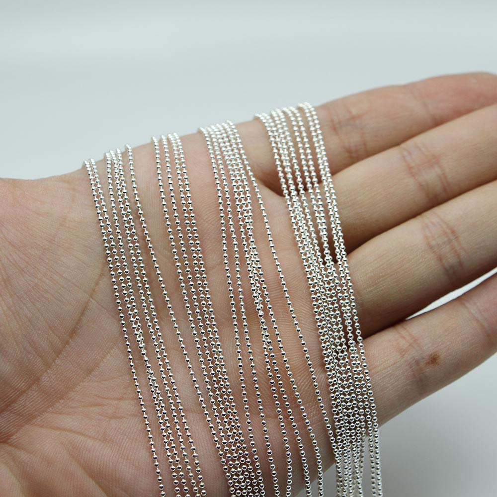 Dia 1.2 1.5 2 mm Black Metal Ball Bead Chains, 10m lot