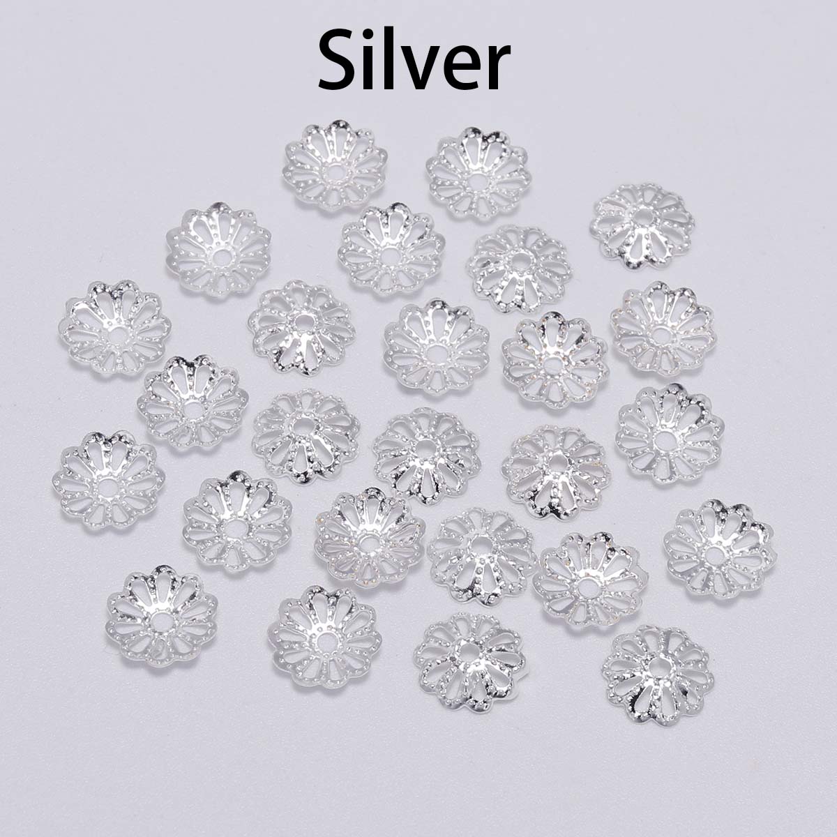 7, 9mm Gold Flower Petal Bead Caps, 200pcs