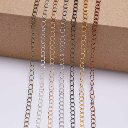 2.5 2.8 3.6 4.8 mm Long Open Link Ring Extended Extension Necklace Chains, 5m lot