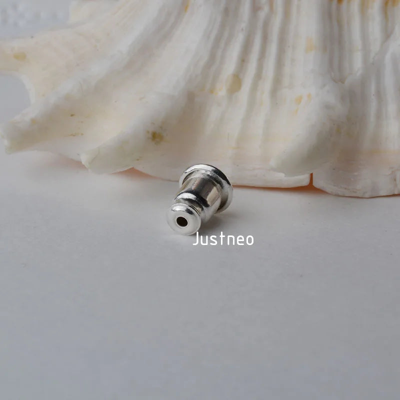 earnut,  solid 925 sterling silver earring backs,earring friction back stopper for stud earrings, 1 pair