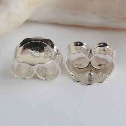 earnut,5.6mm solid 925 sterling silver earring backs  friction butterfly back stopper plug ,1pair