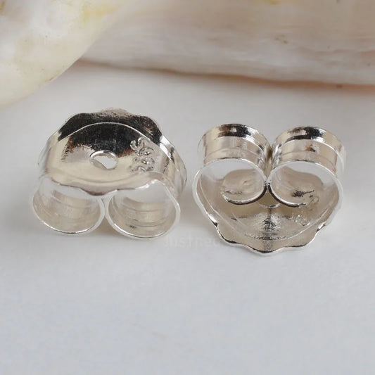 earnut,5.6mm solid 925 sterling silver earring backs  friction butterfly back stopper plug ,1pair