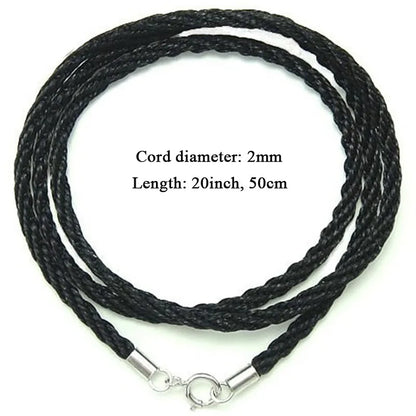 Braided Cotton Rope Cord Necklace Red and Black