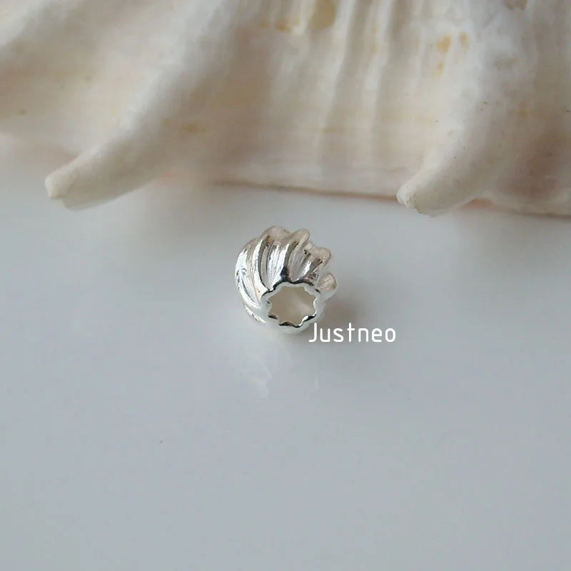 sterling silver beads,solid 925 sterling silver round corrugated spacer beads for necklace/bracelet  jewelry, 1 piece