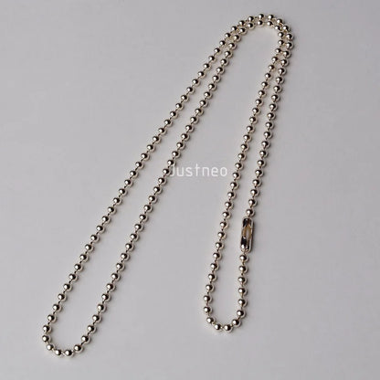 JustNeo 925 Sterling Silver Ball Chain Necklace 15-28 Inch Basic Pendant Compatible Chain Jewelry Accessory