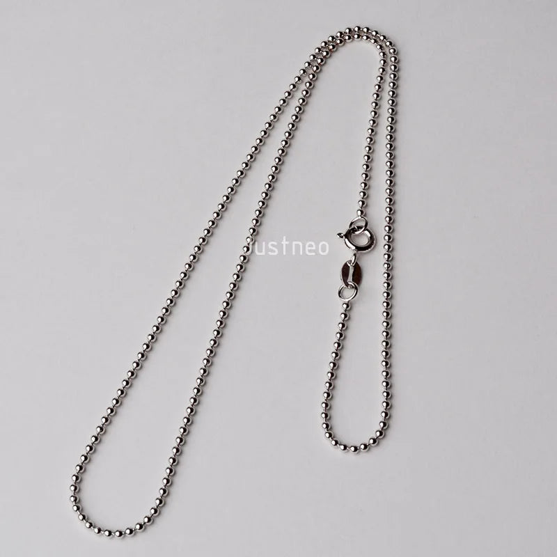 JustNeo Solid 925 Sterling Silver Ball Chain Necklace,Basic Chains for Pendants