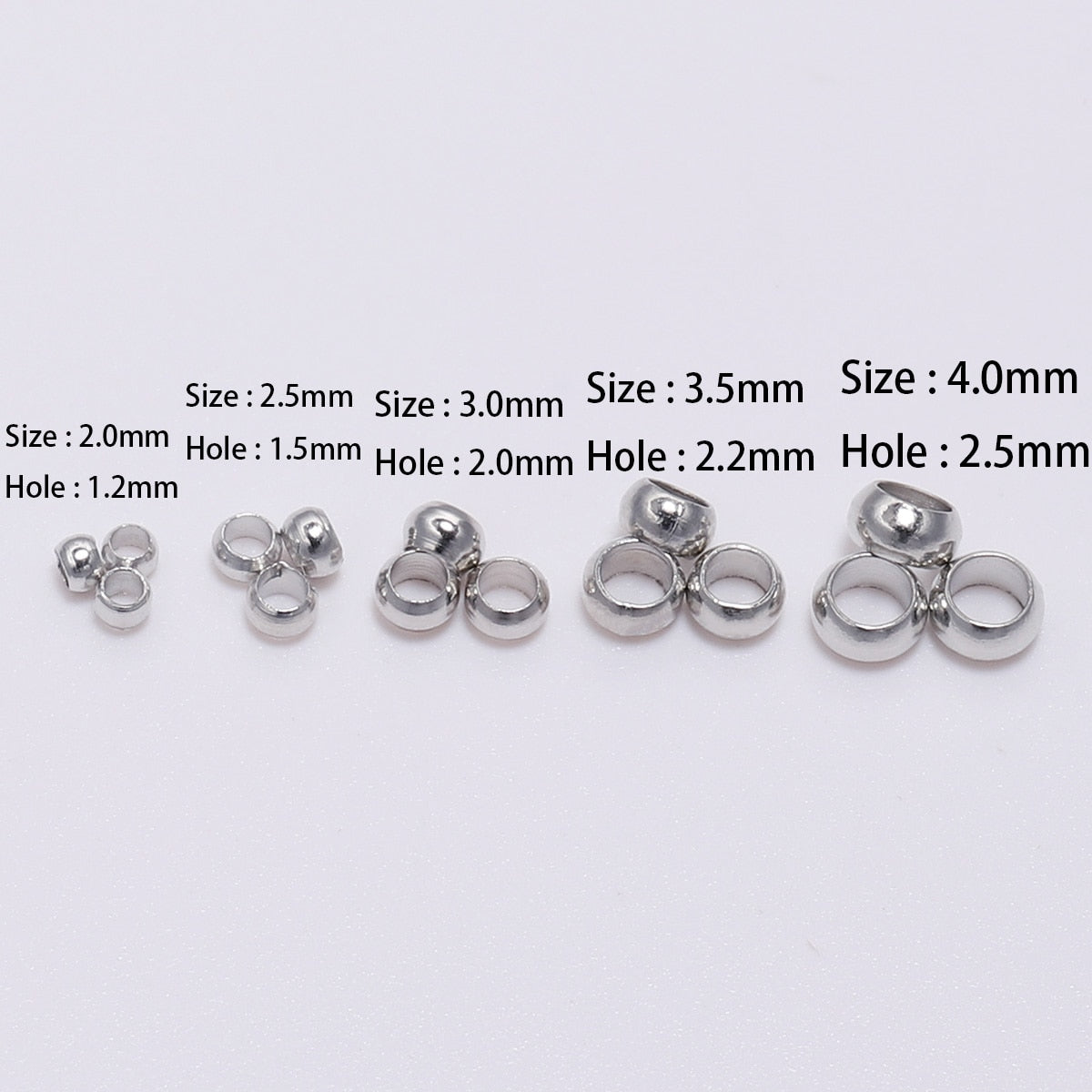 Gold Copper Ball Crimp End Beads 2 2.5 3 mm, 100-500pcs