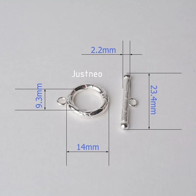Solid 925 Sterling Silver Circle toggle clasp for jewelry making