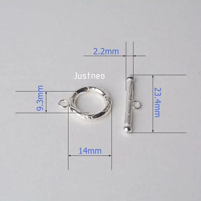 Solid 925 Sterling Silver Circle toggle clasp for jewelry making