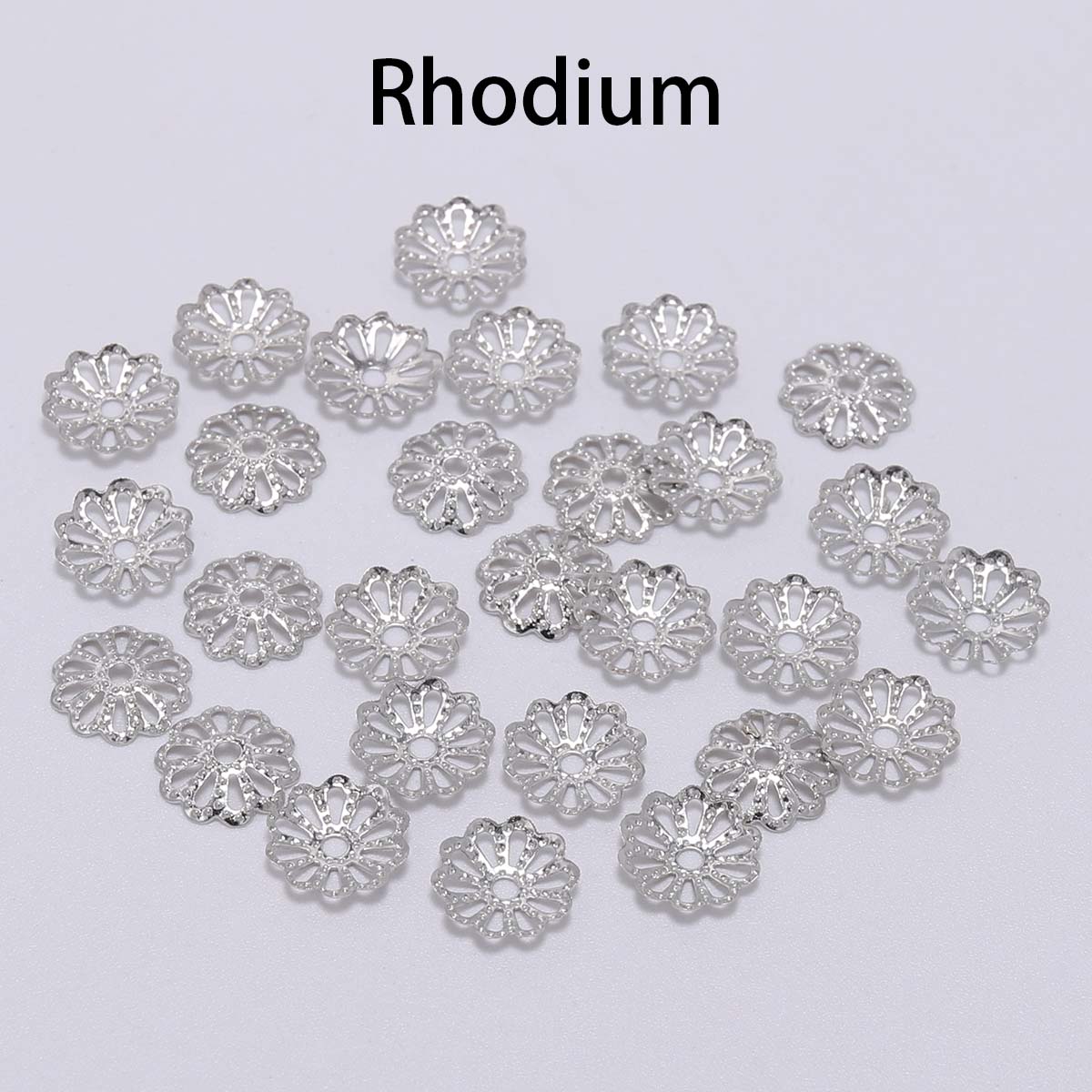 7, 9mm Gold Flower Petal Bead Caps, 200pcs