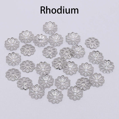 7, 9mm Gold Flower Petal Bead Caps, 200pcs