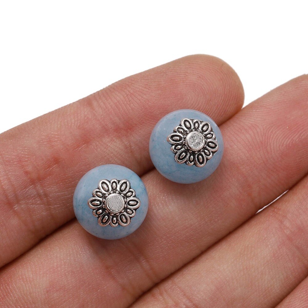 8mm 12-Petal Round Flower Bead Caps, 50pcs