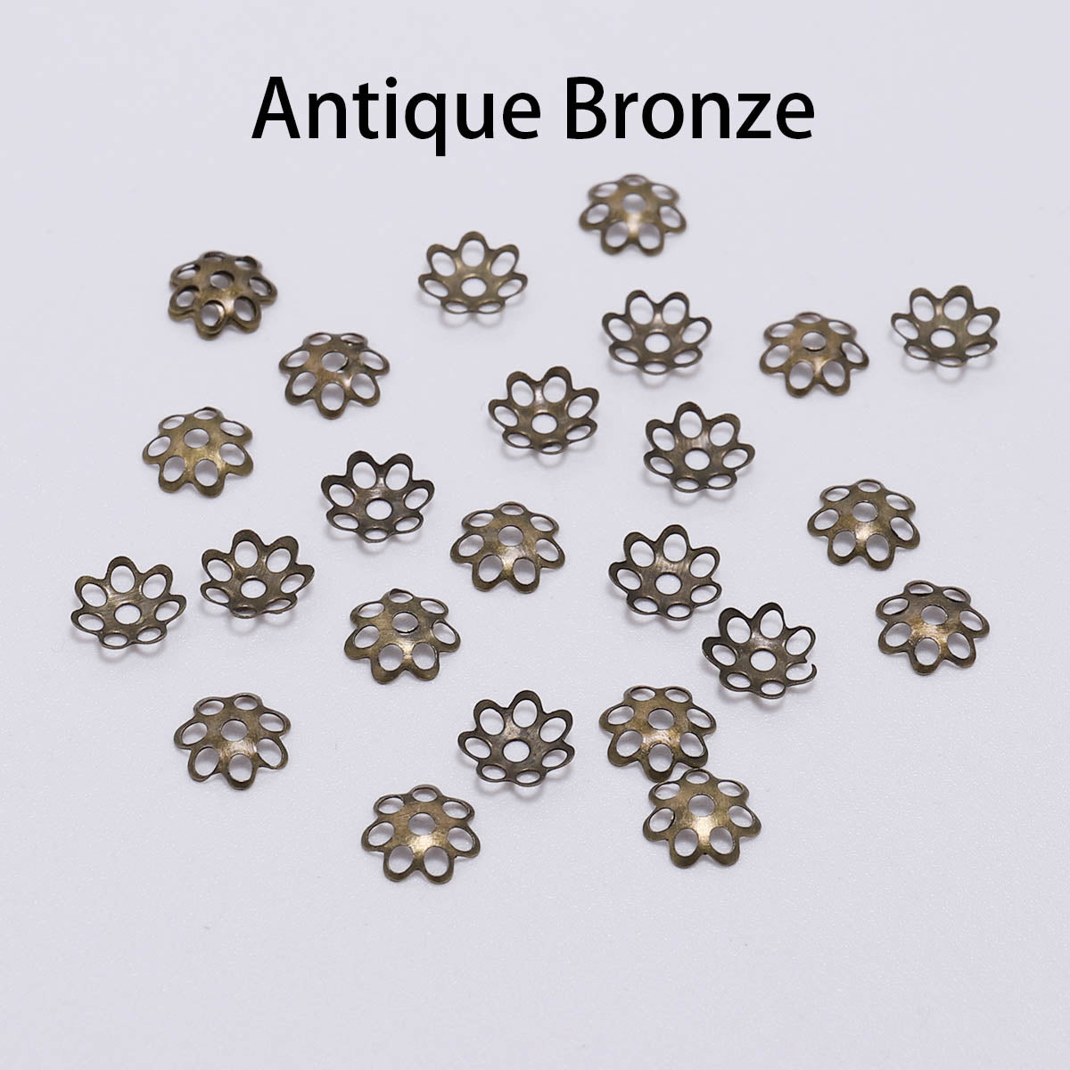 6mm Hollow Flower Metal Spacer Bead Caps, 600pcs