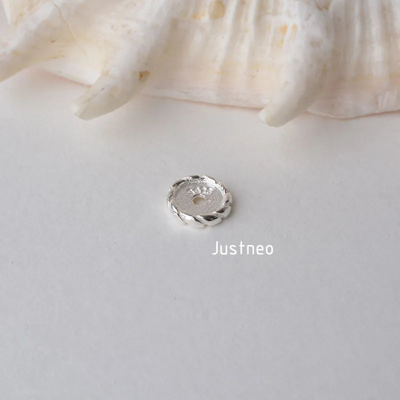 solid 925 sterling silver charm beads, spacer loose bead with 1mm hole jewelry diy components accessories