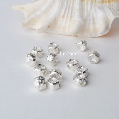 solid 925 sterling silver Pentagon charm beads, spacer loose bead with 1.6mm hole jewelry diy components accessories