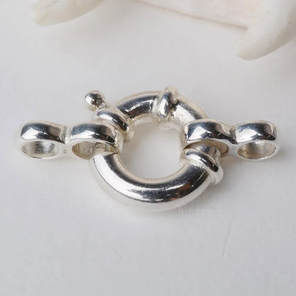 clasp,10mm 1-strand solid 925 sterling silver necklace clasps, springring nautical clasp with movable ring for necklace/bracelet