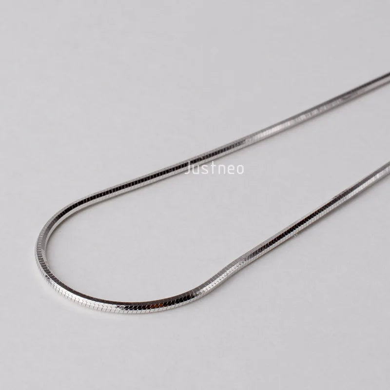 JustNeo Solid 925 Sterling Silver snake Chain Necklace,Basic Chains for Pendants