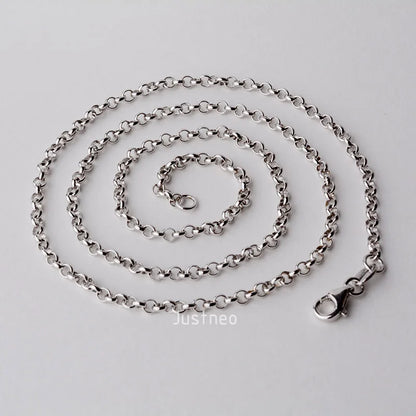 JustNeo Solid 925 Sterling Silver Belcher chain Rollo/Rolo Chain Necklace 18-30inch,Basic Chains for Pendants
