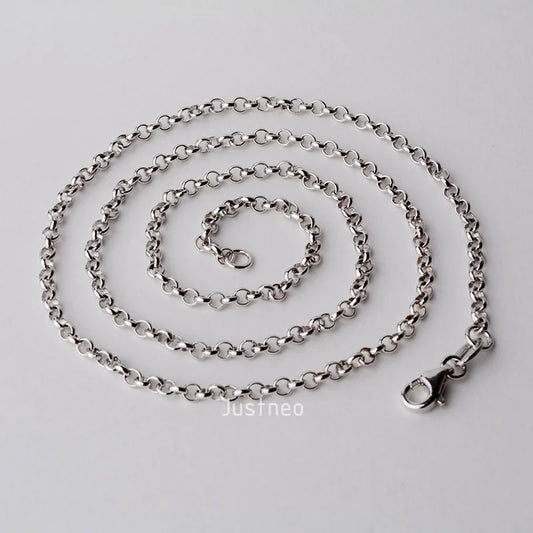 JustNeo Solid 925 Sterling Silver Belcher chain Rollo/Rolo Chain Necklace 18-30inch,Basic Chains for Pendants