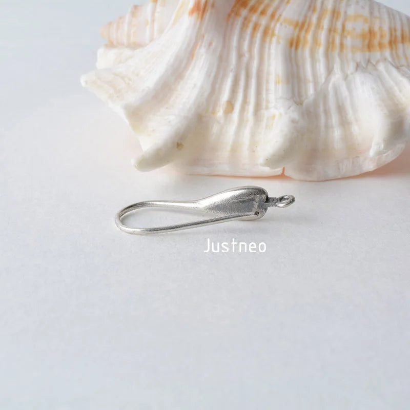ear hook, solid 925 sterling silver leaves Shaped earring wire hooks, Thai Silver earring findings components, Jewelry DIY