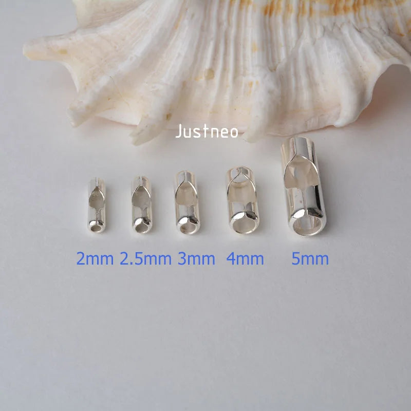 Solid 925 sterling silver Ball Chain Connector Clasp