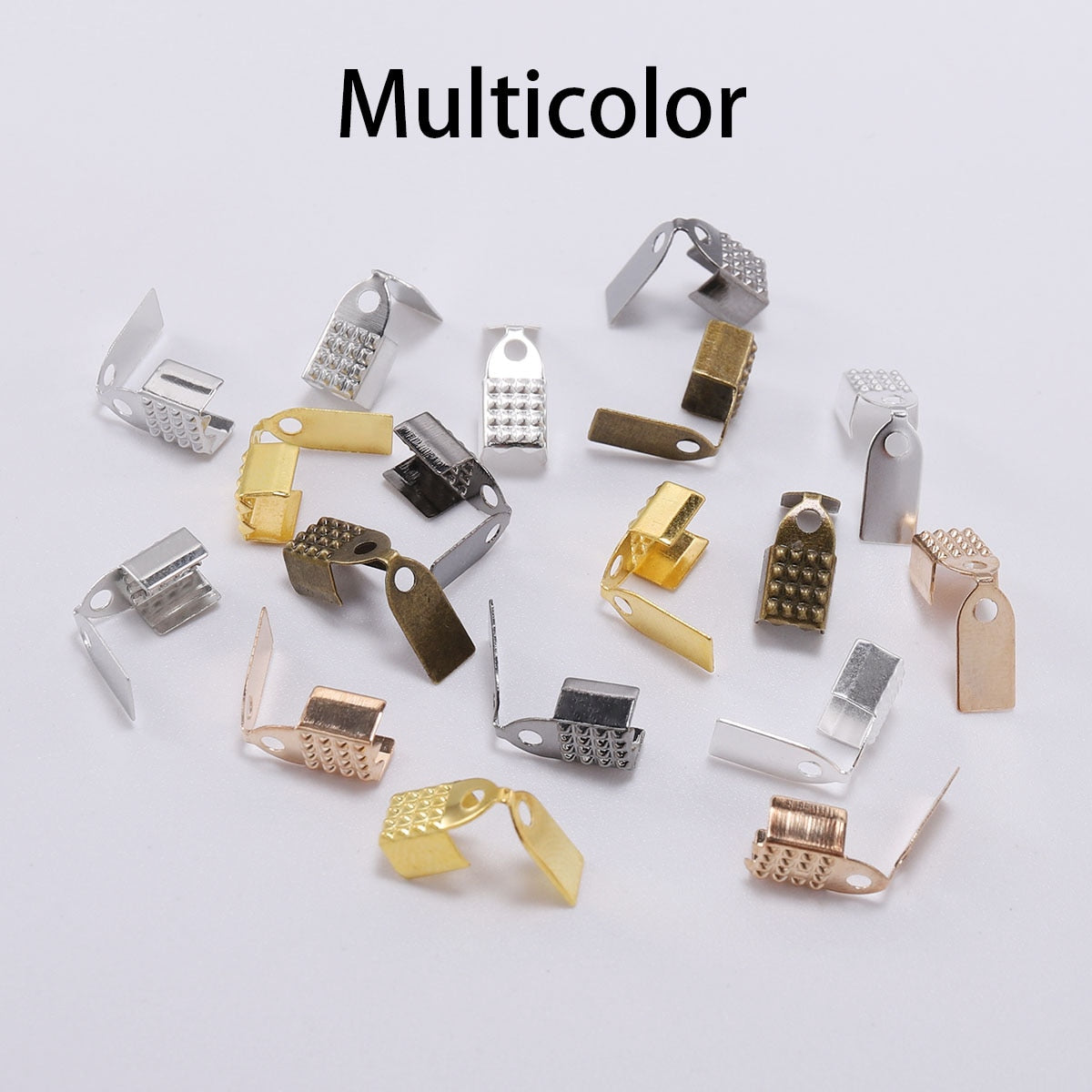 Attache de Corde en Métal Embout de Cordon à Sertir 4 5 6mm, 100pcs