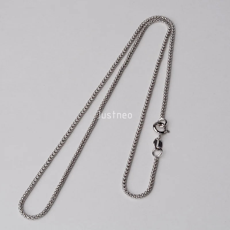 JustNeo Solid 925 Sterling Silver popcorn Chain Necklace,Basic Chains for Pendants
