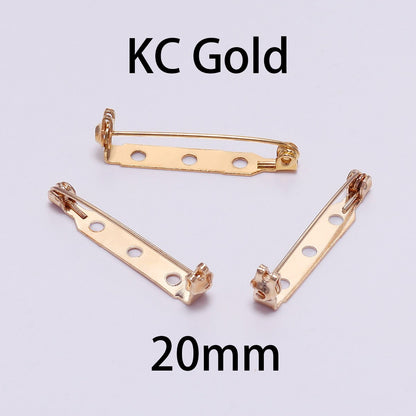 20pcs 20-32mm Brooch Base Back Bar Badge Holder